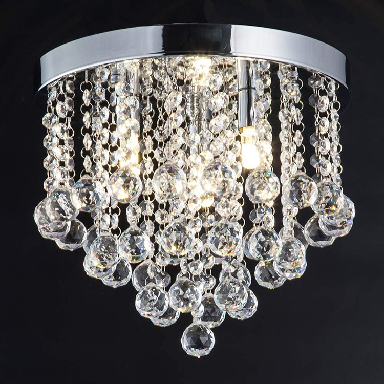 Crystal Chandelier Aisle Round Porch Grape Tassel Crystal Beads Pendant Lights Balcony Hall Ballroom Ceiling Lamp