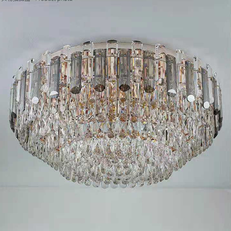 Whosale luxury modern fixtures low living room Round crystal ceiling light Hotel Lobby led Chandelier bedroom ceiling light