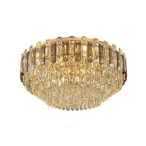 Whosale luxury modern fixtures low living room Round crystal ceiling light Hotel Lobby led Chandelier bedroom ceiling light