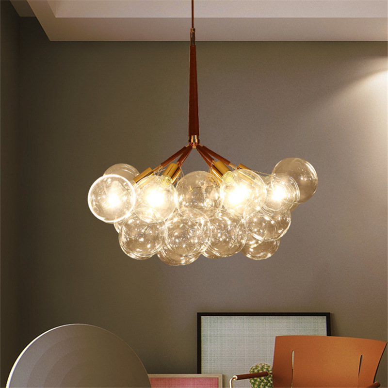 Modern Fashion Designer 12 Bubble Glass Chandelier Fixture Nordic Molecular Led chandeliers pendant lights for Dining Room Foyer