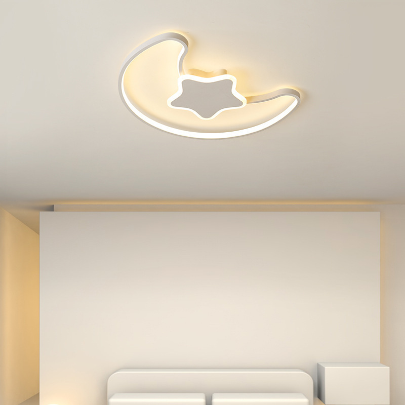 Nordic Simple Star Moon Ceiling Light Creative Children's Room LED Ceiling Light