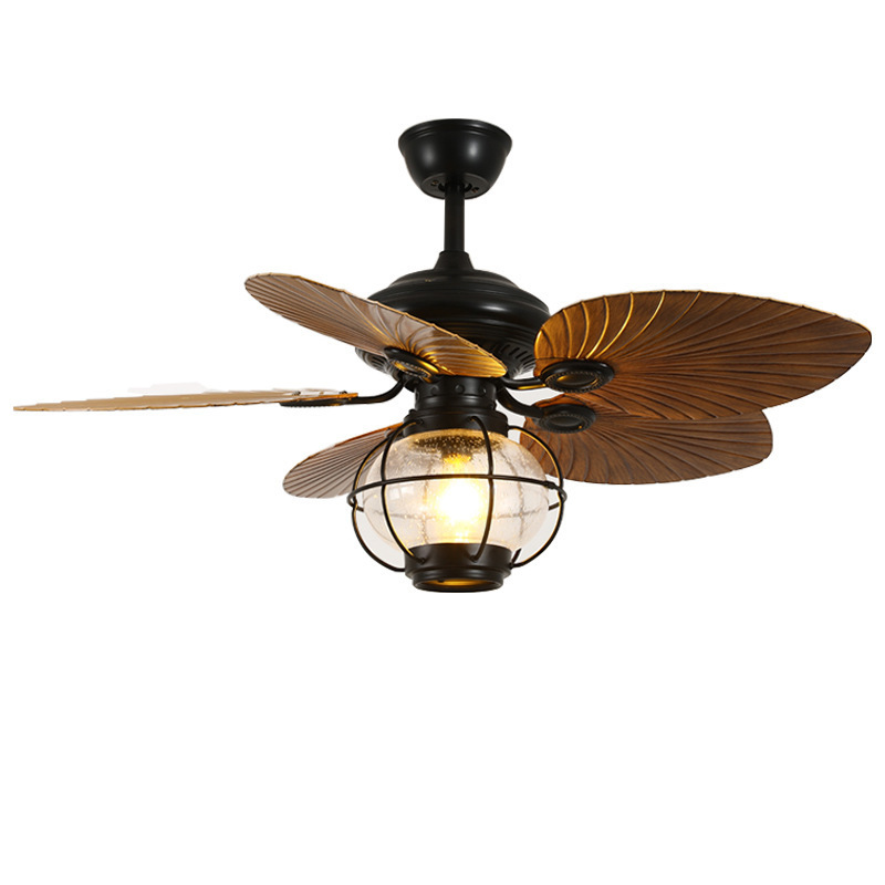 Outdoor pavilion balcony fan chandelier outdoor courtyard pavilion Chinese sunshine room ceiling fan lamp industrial fan lamp