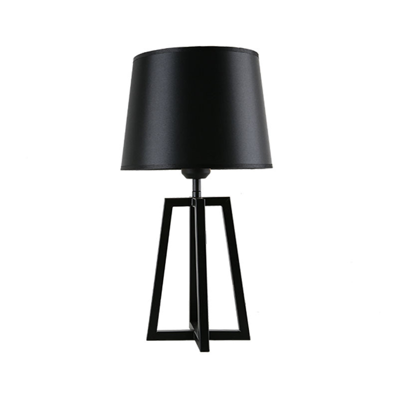 E27 modern desk lighting indoor bedroom black fabric shade metal stand art deco table lamp Metal LED Classic Table Lamp