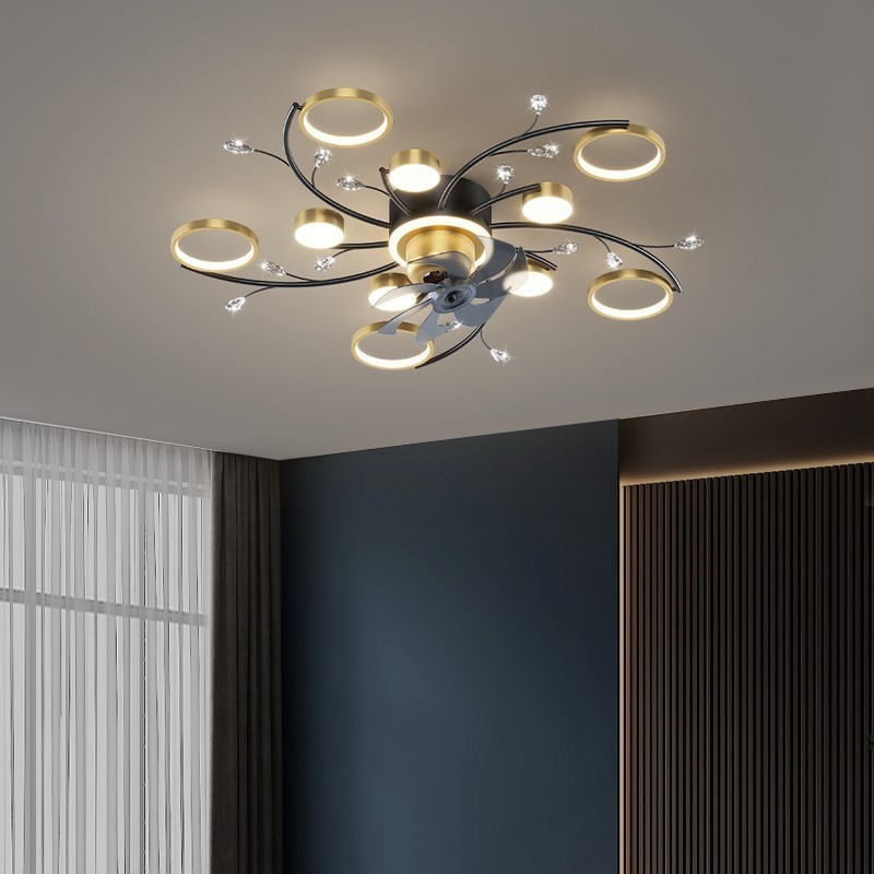 Modern LED Chandelier For Living Room Decoration Indoor Lighting Bedroom Loft Ring Flower Ceiling Lamp Kitchen Gold Hanging Lamp