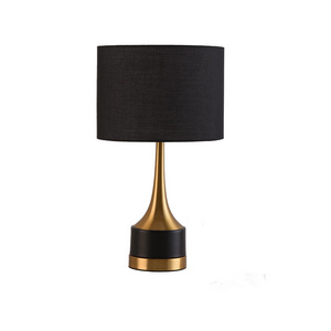 E27 modern desk lighting indoor bedroom black fabric shade metal stand art deco table lamp Metal LED Classic Table Lamp