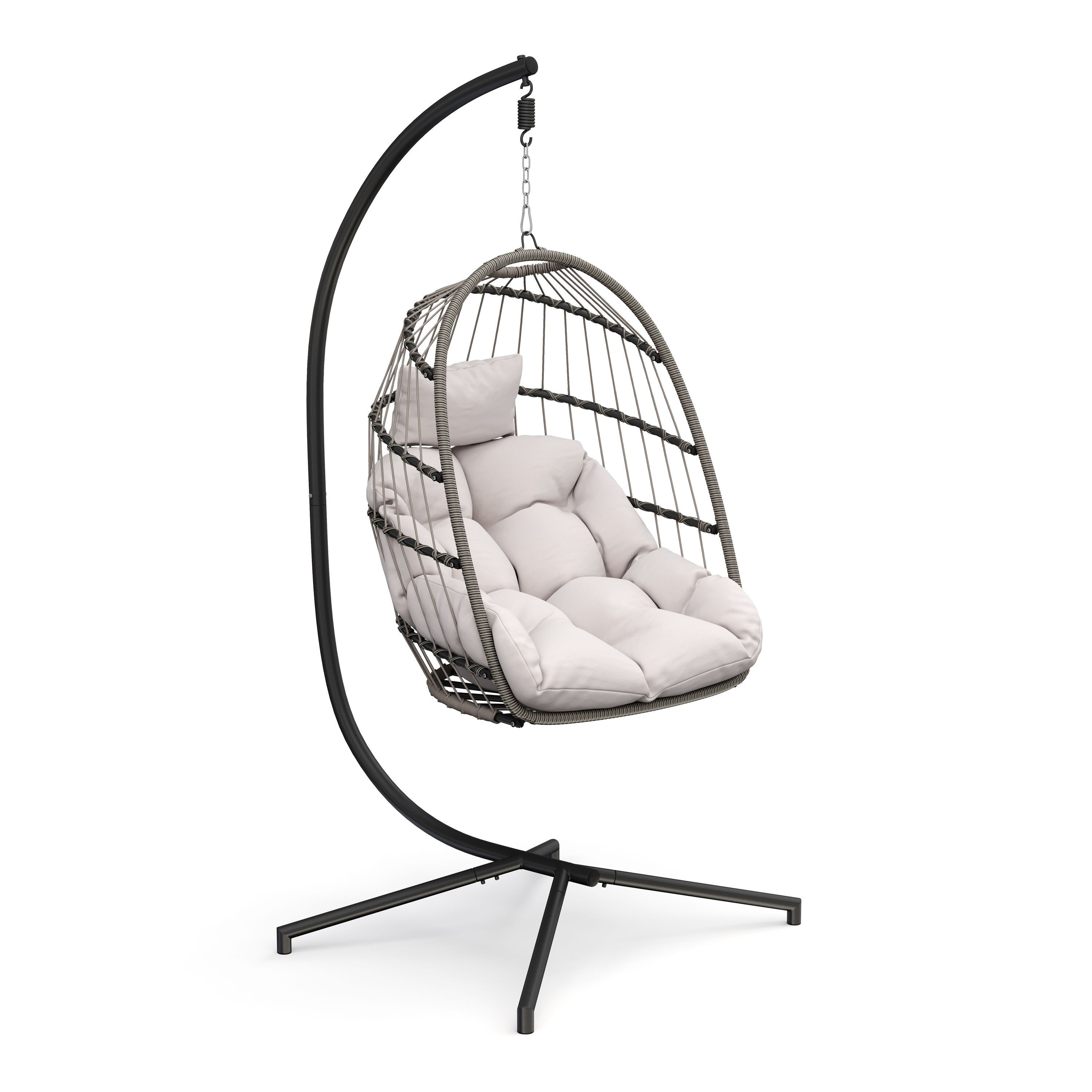 Wholesale High Quality Modern Egg Chairs Outdoor Hanging Cushion Rattan Egg Swing Chairs