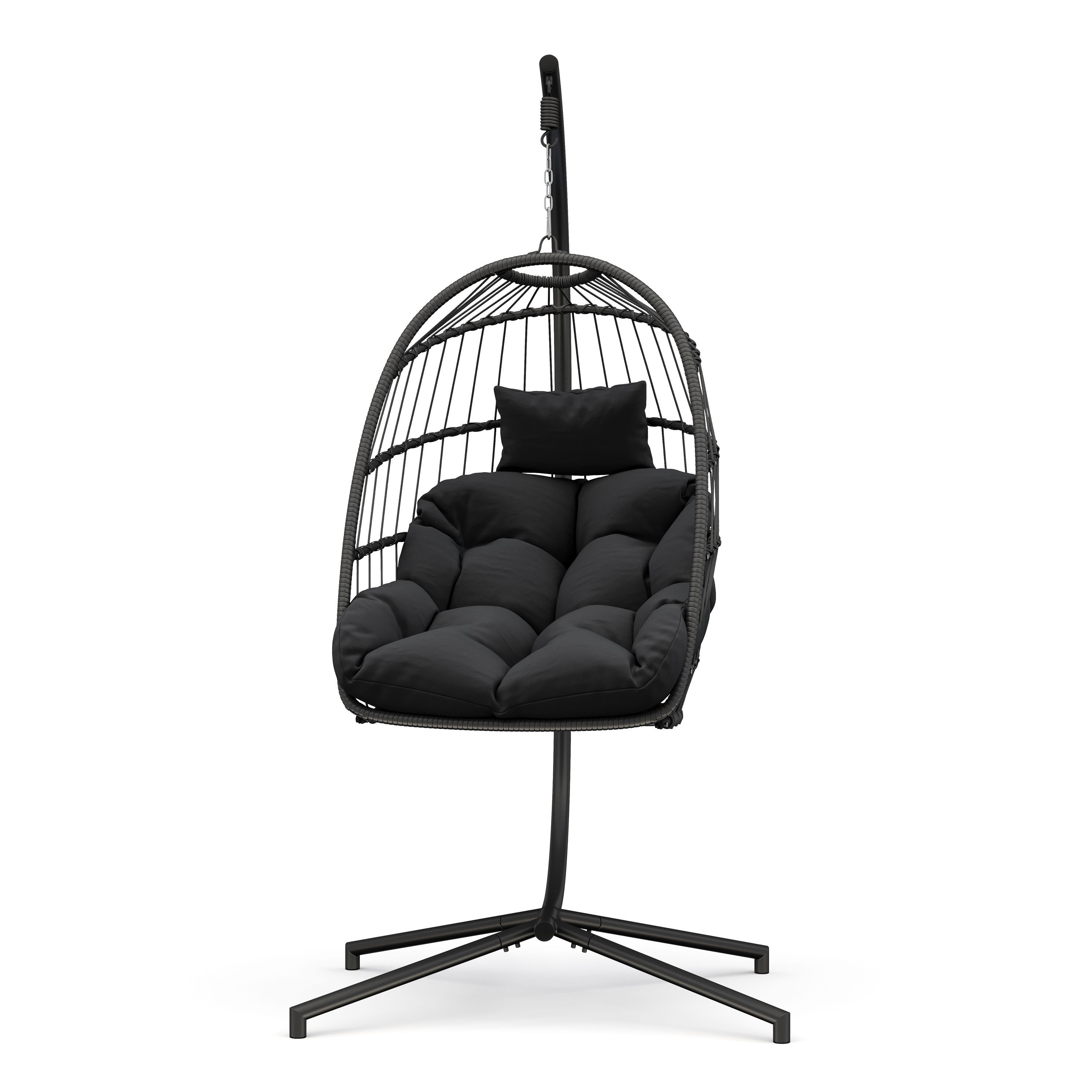 Wholesale High Quality Modern Egg Chairs Outdoor Hanging Cushion Rattan Egg Swing Chairs