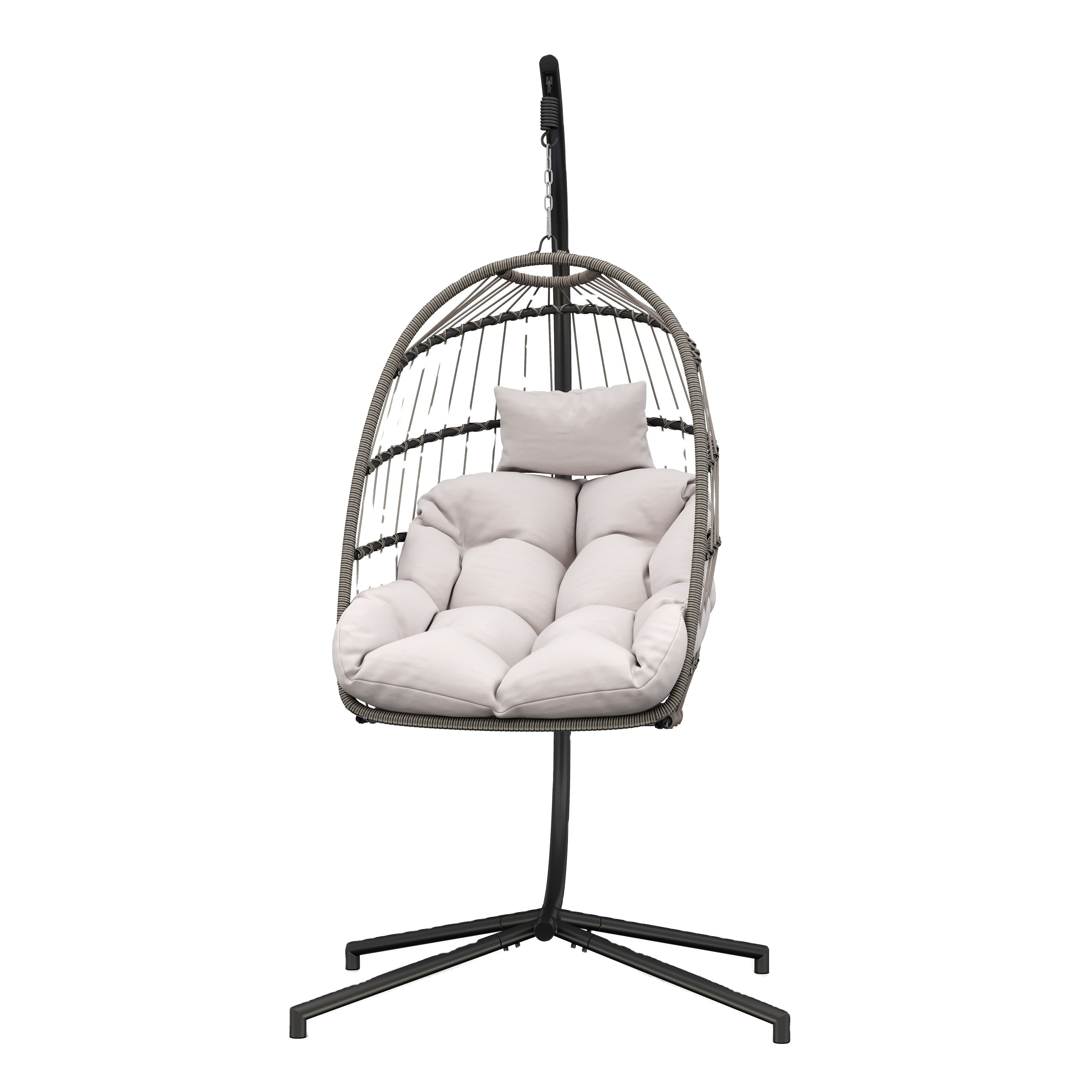 Wholesale High Quality Modern Egg Chairs Outdoor Hanging Cushion Rattan Egg Swing Chairs