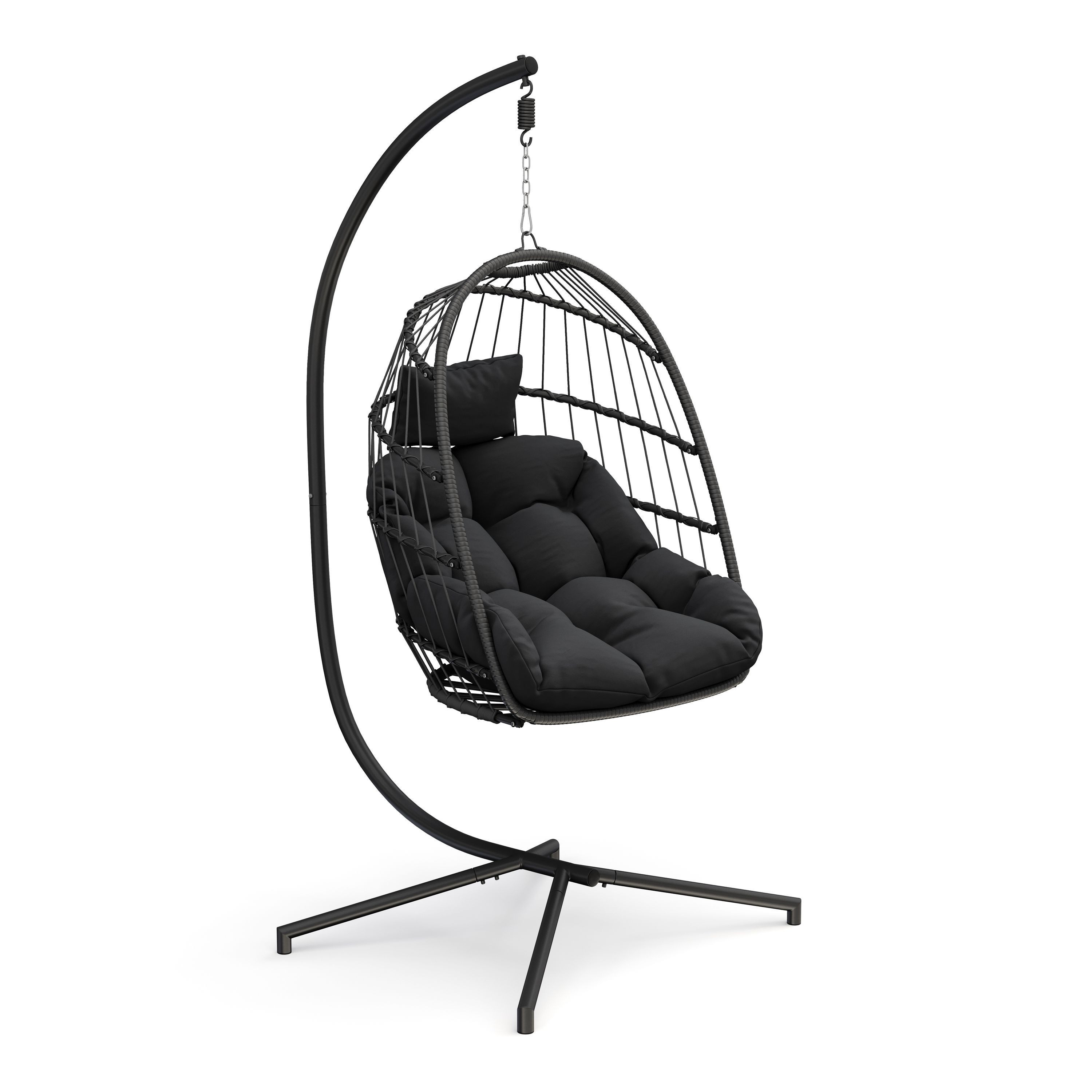 Wholesale High Quality Modern Egg Chairs Outdoor Hanging Cushion Rattan Egg Swing Chairs