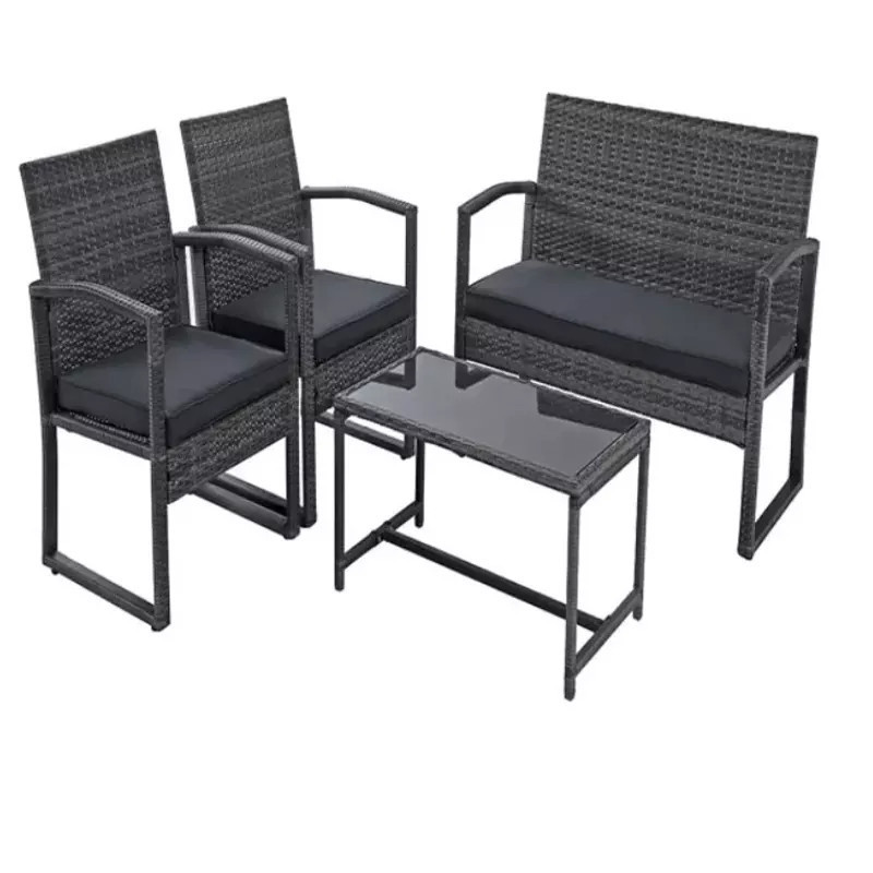 Hot Sale Furniture Set 4pcs Patio Furniture Set Wicker Patio Conversation Set For Small Spaces