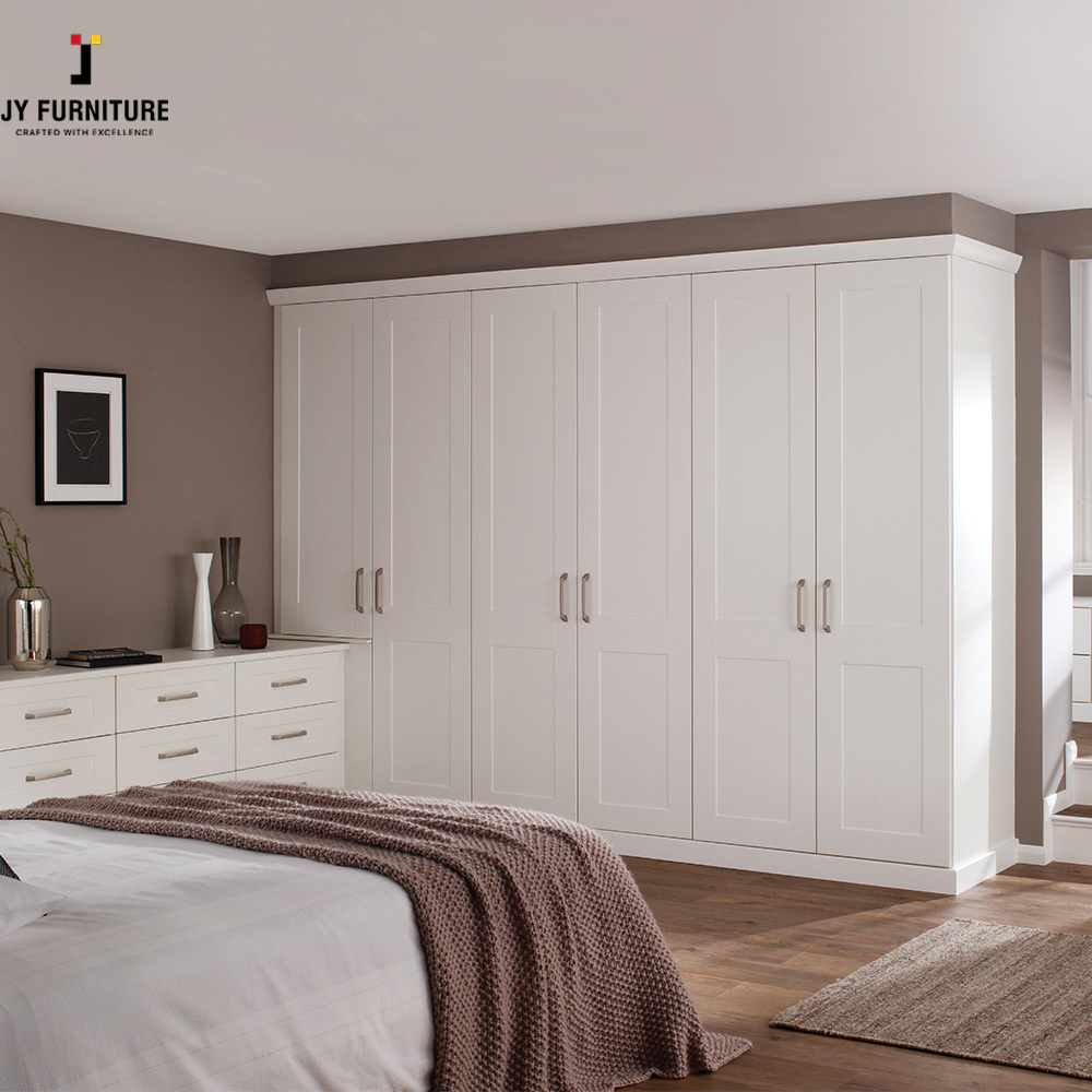 JY Vietnamese Hardwood Wardrobe Wth Shelves Modern White Color Luxury Bedroom Closet Design Plywood Wardrobe