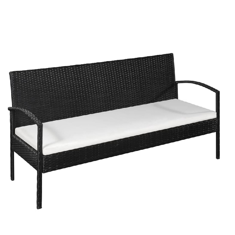 Vietnam high quality Comfy Patio Furniture - 3 Seater Patio Sofa with Cushions - Made in Alloy Steel Rattan and Polyethy