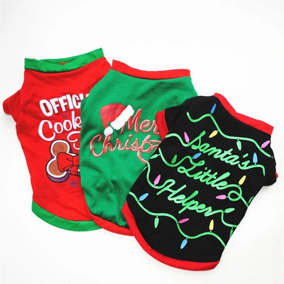 Luxury Christmas Dog Clothes Cotton Christmas Pet Clothes Warm Dog Cat Hoodie Costume For Small Medium