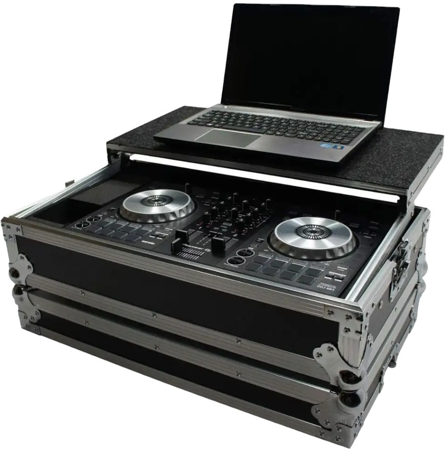 Hot Selling Customize Aluminum Rack Case Plywood Flight Glide Case with Laptop Stand Road DJ Case