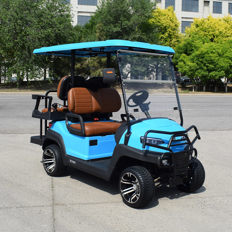 HOT Golf Carts 4 seater utility golf cart Z2C cerulean Hot color Blue with Luxurious seats made of  sponge & artificial Leather