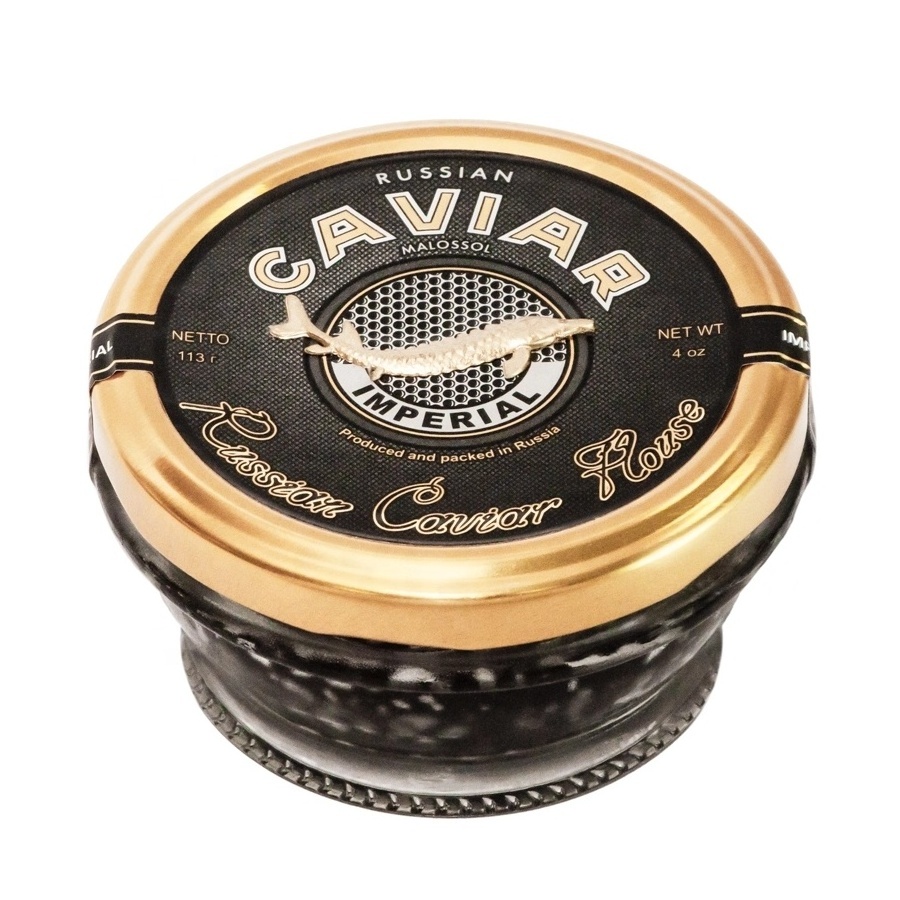 Imperial caviar 113 gram Canned Caviar for Food Black Caviar Frozen Fish Roe Sturgeon Fish Roe Salt Instant Food