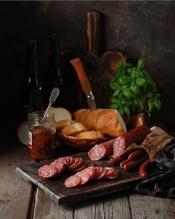 Smoked Sausage Borodinskaya from chicken meat Best Cold food Smoked Salami