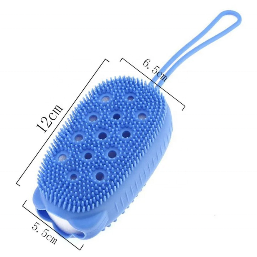 Soft Silicone Bath Brush Double Sided Foaming Shower Sponge With Design OEM/ODM Service Factory Price