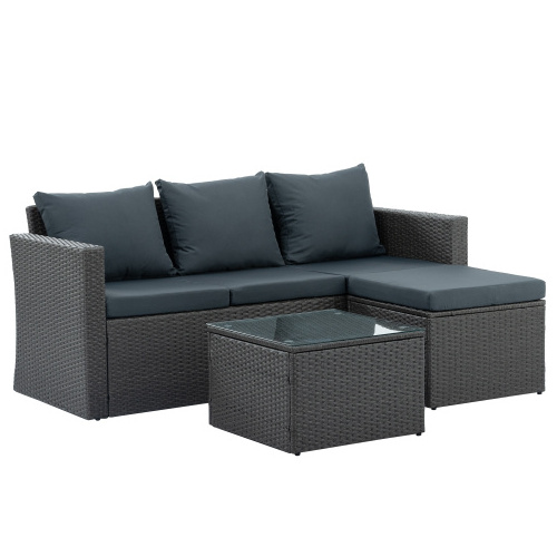 Garden furniture rattan in Vietnam Combination Outdoor Garden Patio Wicker Rattan Furniture Sets With Side Table Corner Sofa Set