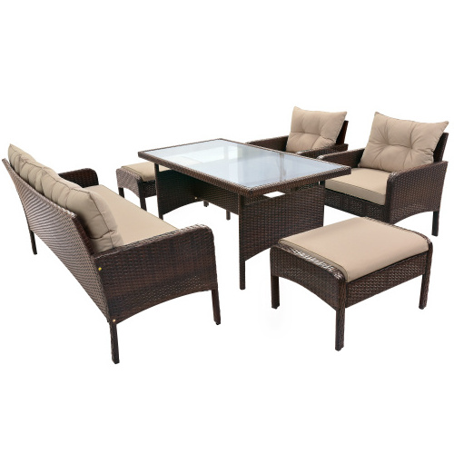 Vietnam garden furniture - PE Rattan Furniture Corner Sofa with Table Luxury Garden Furniture Set