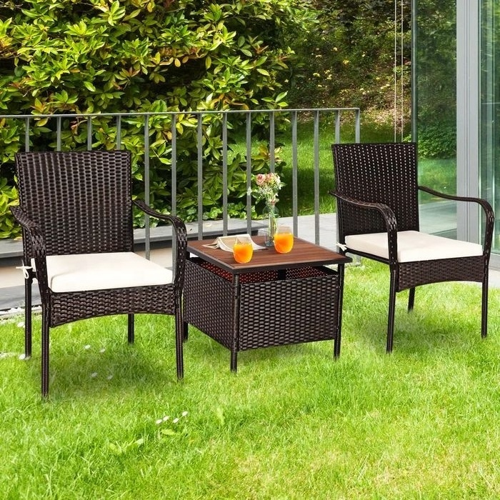 Whosale Buswell Square 2 Person Outdoor Dining Set - white seat part Ready To Export From Vietnam