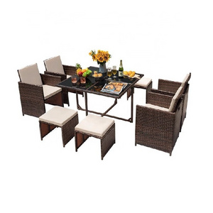 Whosale in bulk from Vietnam Angelos Rectangular 8 Person Outdoor Dining Set with Cushions Ready To Export