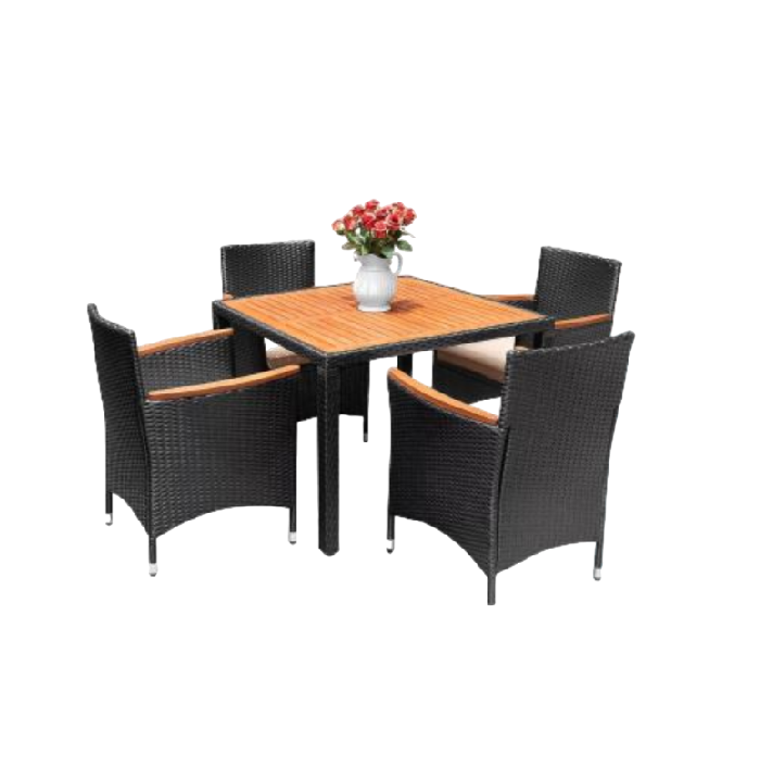 SQUARE DINING SET with square table and 4 single chairs - Use for Outdoor Furniture - Ready to export from  Vietnam