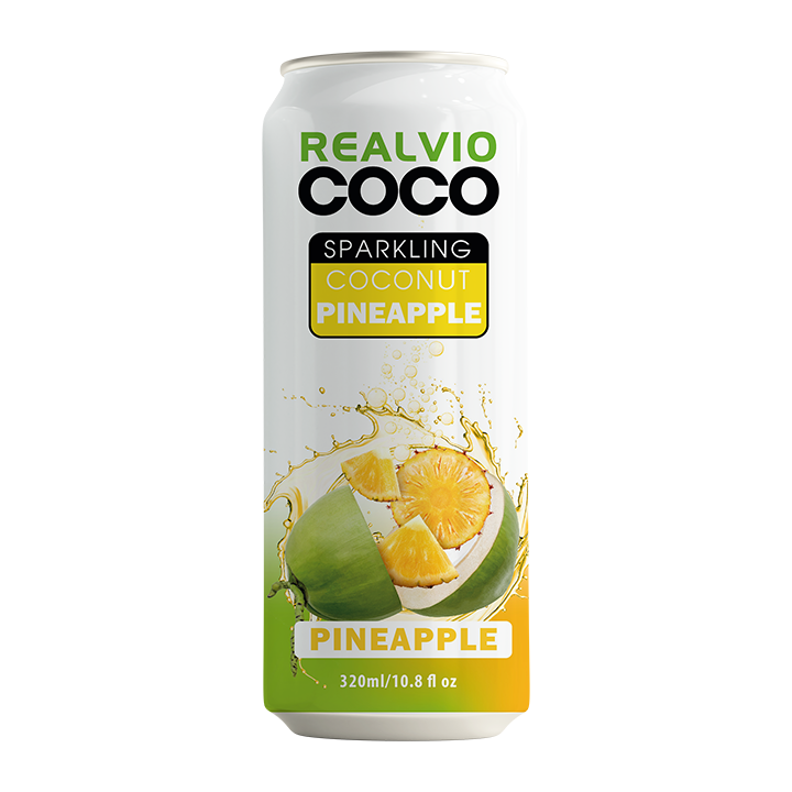 Cheap price 2024 Realvio Coco - Sparkling coconut strawberry 320 ml/can - Ready To Export from Vietnam