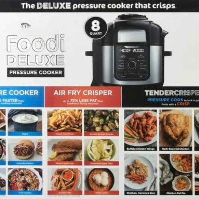 HOTDEAL Pressure Cooker & Air Fryer 11-in-1 Pro 6.5 Qt. TenderCrisp Technology | Large Capacity | Nesting Broil Rack