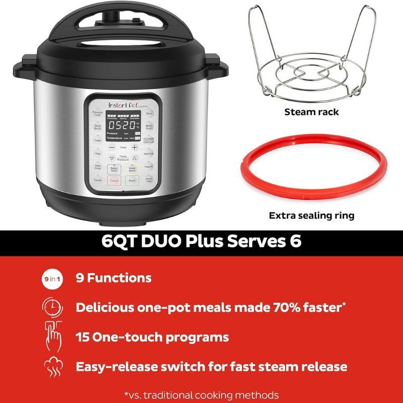 HOT DEAL 10-in-1 Pressure Rice Slow Cooker 6 Quart Stainless Steel | New, Cook 2 Dishes at Once, Tempered Glass Lid, Saute