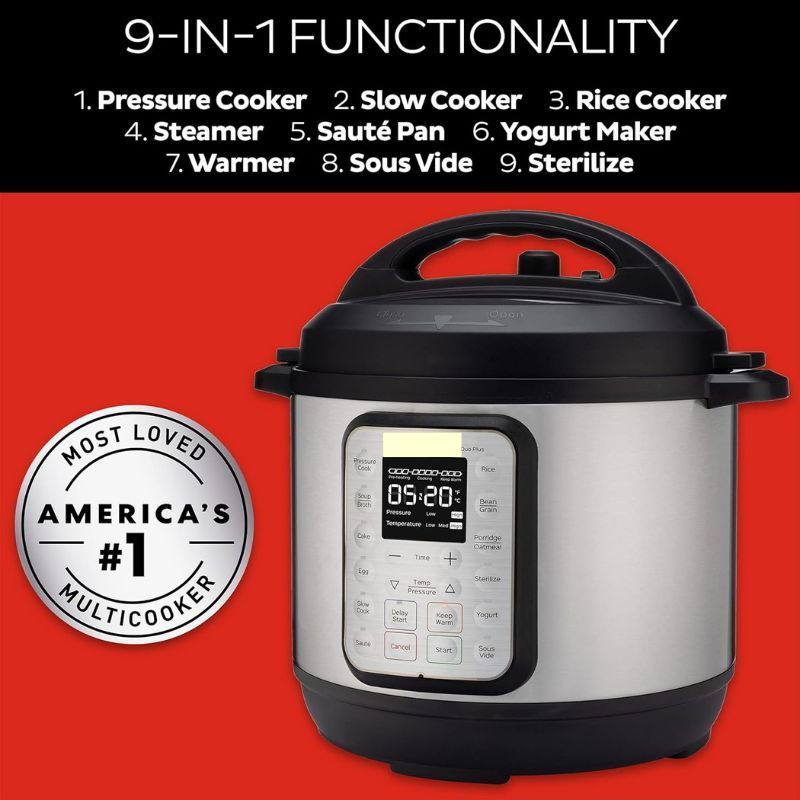 HOT DEAL 10-in-1 Pressure Rice Slow Cooker 6 Quart Stainless Steel | New, Cook 2 Dishes at Once, Tempered Glass Lid, Saute