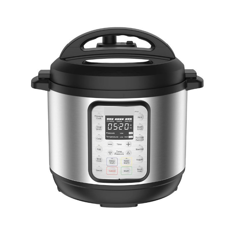 HOT DEAL 10-in-1 Pressure Rice Slow Cooker 6 Quart Stainless Steel | New, Cook 2 Dishes at Once, Tempered Glass Lid, Saute