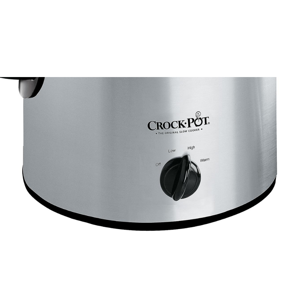 BIGSALE Small 3 Quart Round Manual Slow Cooker, Stainless Steel and Black (SCR300-SS)