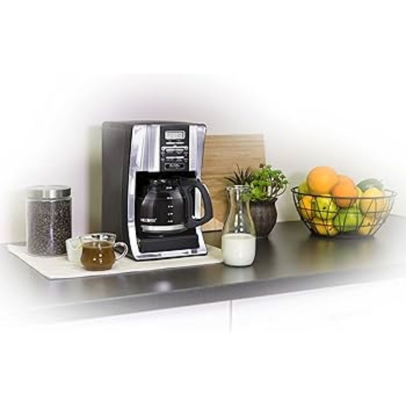 12 Cup Programmable Coffee Maker with Thermal Carafe Option Chrome  Black