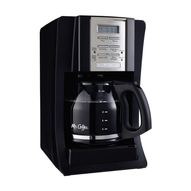 12 Cup Programmable Coffee Maker with Thermal Carafe Option Chrome  Black