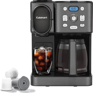 Coffee Maker, 12-Cup Glass Carafe, Automatic Hot & Iced Coffee Maker, Single Server Brewer, Black Stainless Steel