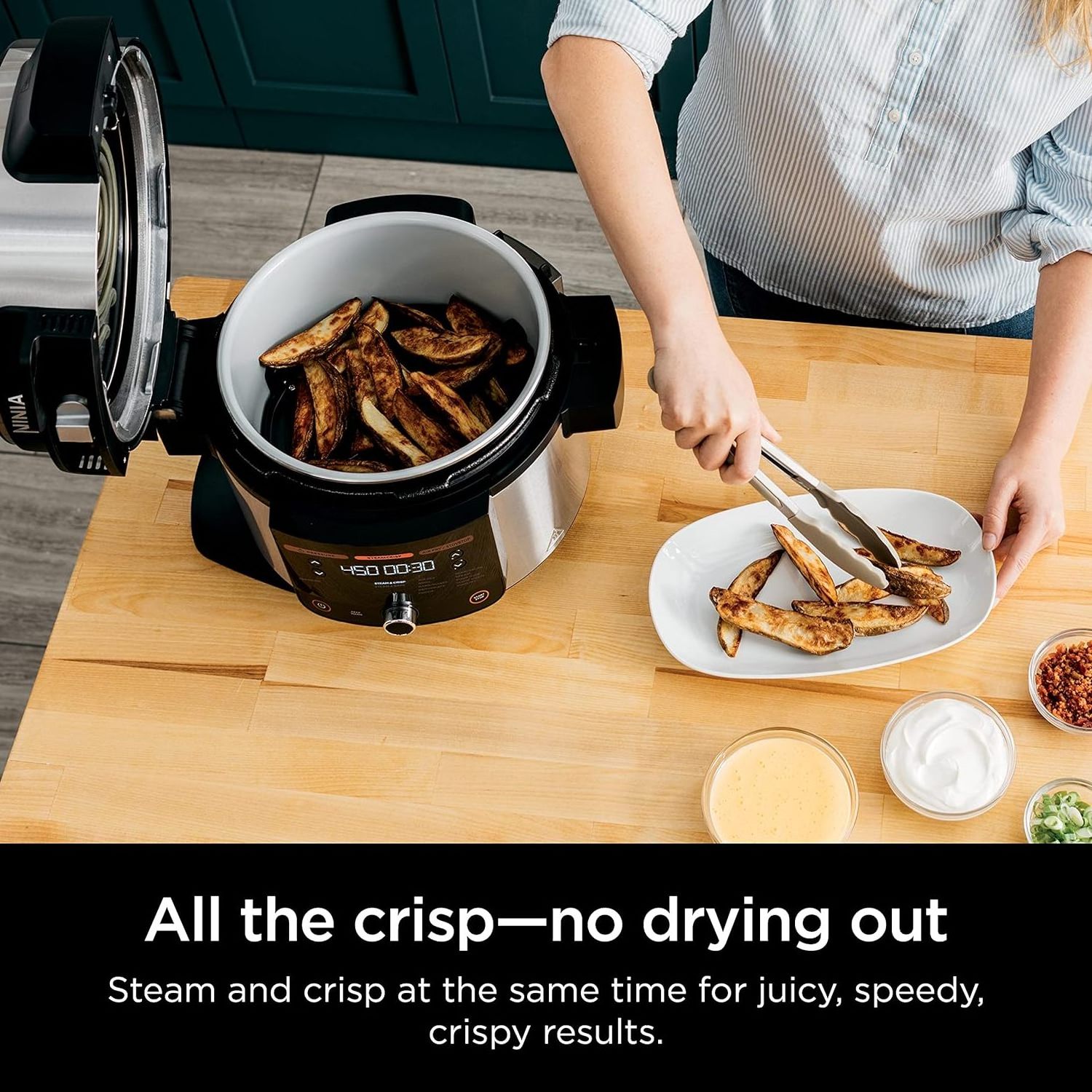 HOT DEAL OL500 Foodi 6.5 Qt. 14-in-1 Pressure Cooker Steam Fryer with SmartLid, that Air Fries, Proofs & More