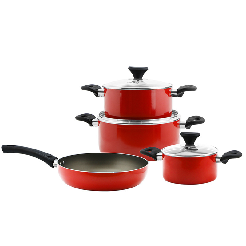 European Standard set of non-stick pots and pans EL-1162 made in Vietnam high-quality aluminum material