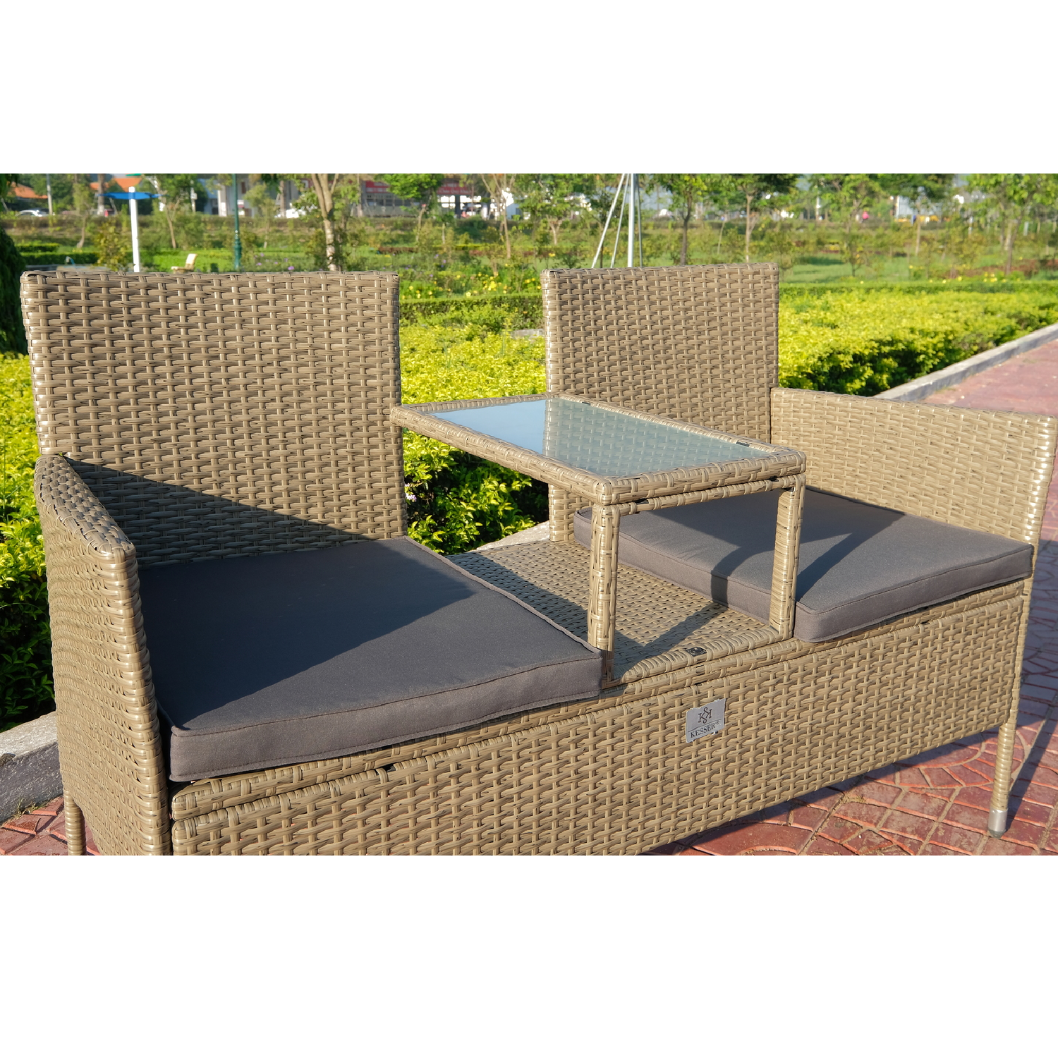 All-weather Wicker Set  LOVE SEAT Set Of 3 Pieces Outdoor Conversation Sofa Luxury Design Factory Price