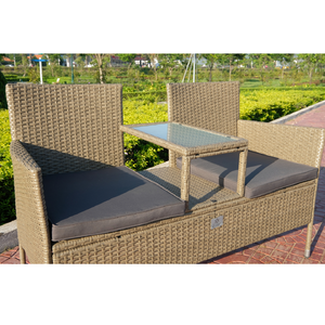 All-weather Wicker Set  LOVE SEAT Set Of 3 Pieces Outdoor Conversation Sofa Luxury Design Factory Price