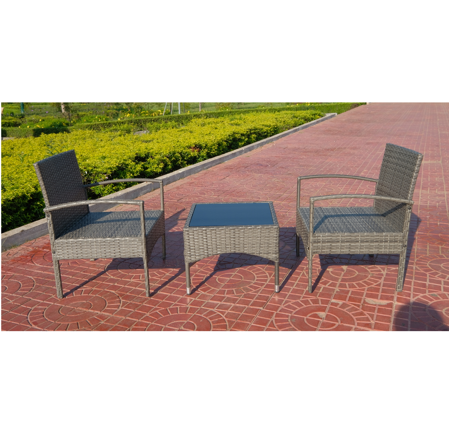 3 Pieces Rattan Wicker Outdoor Furniture Sale Set Rattan Chair Balcony Outdoor Rattan Furniture