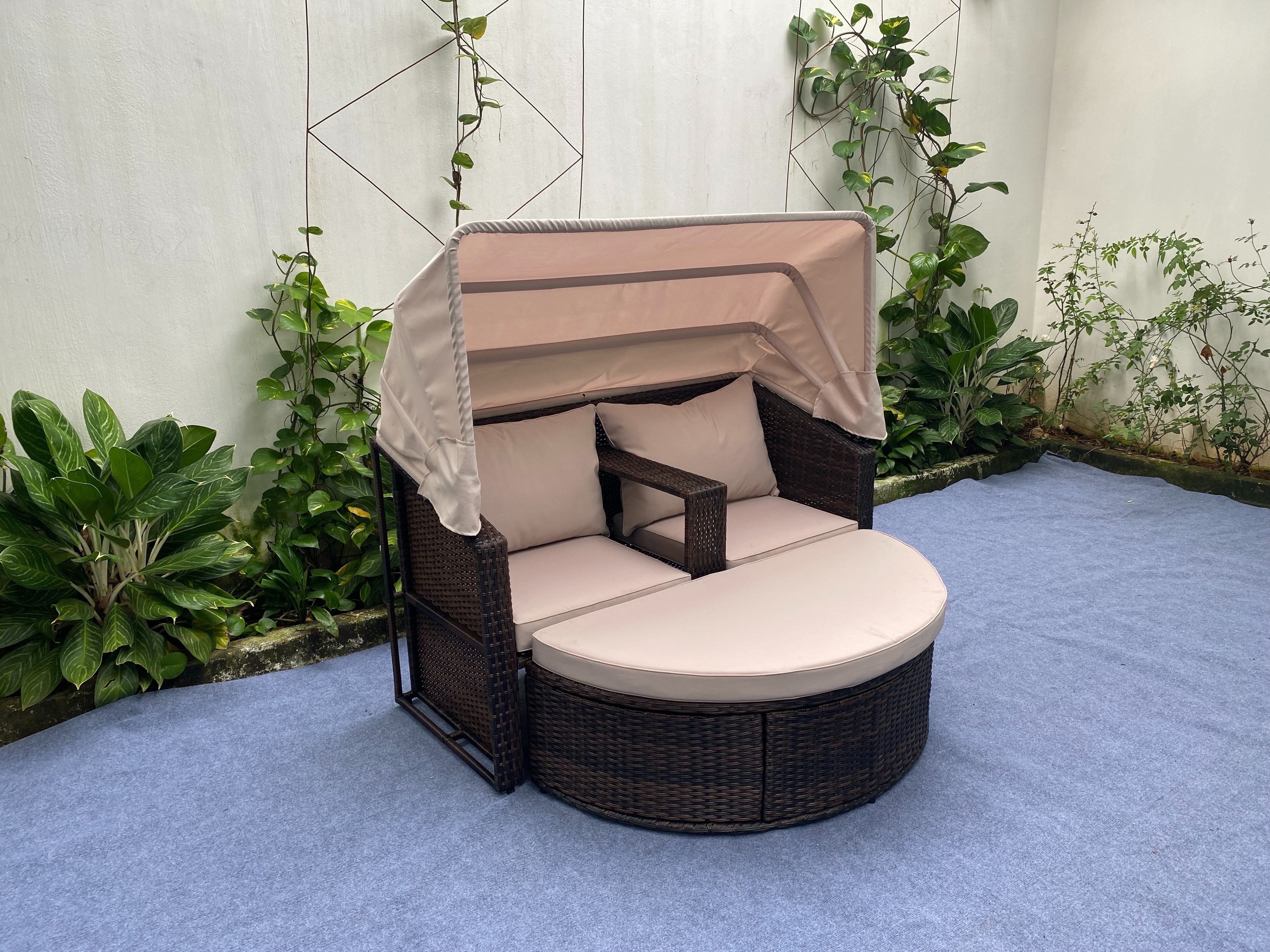 Best choice Outdoor Sofa Rattan Wicker Patio Garden Sofa Set Furniture Waterproof Frame made in Vietnam