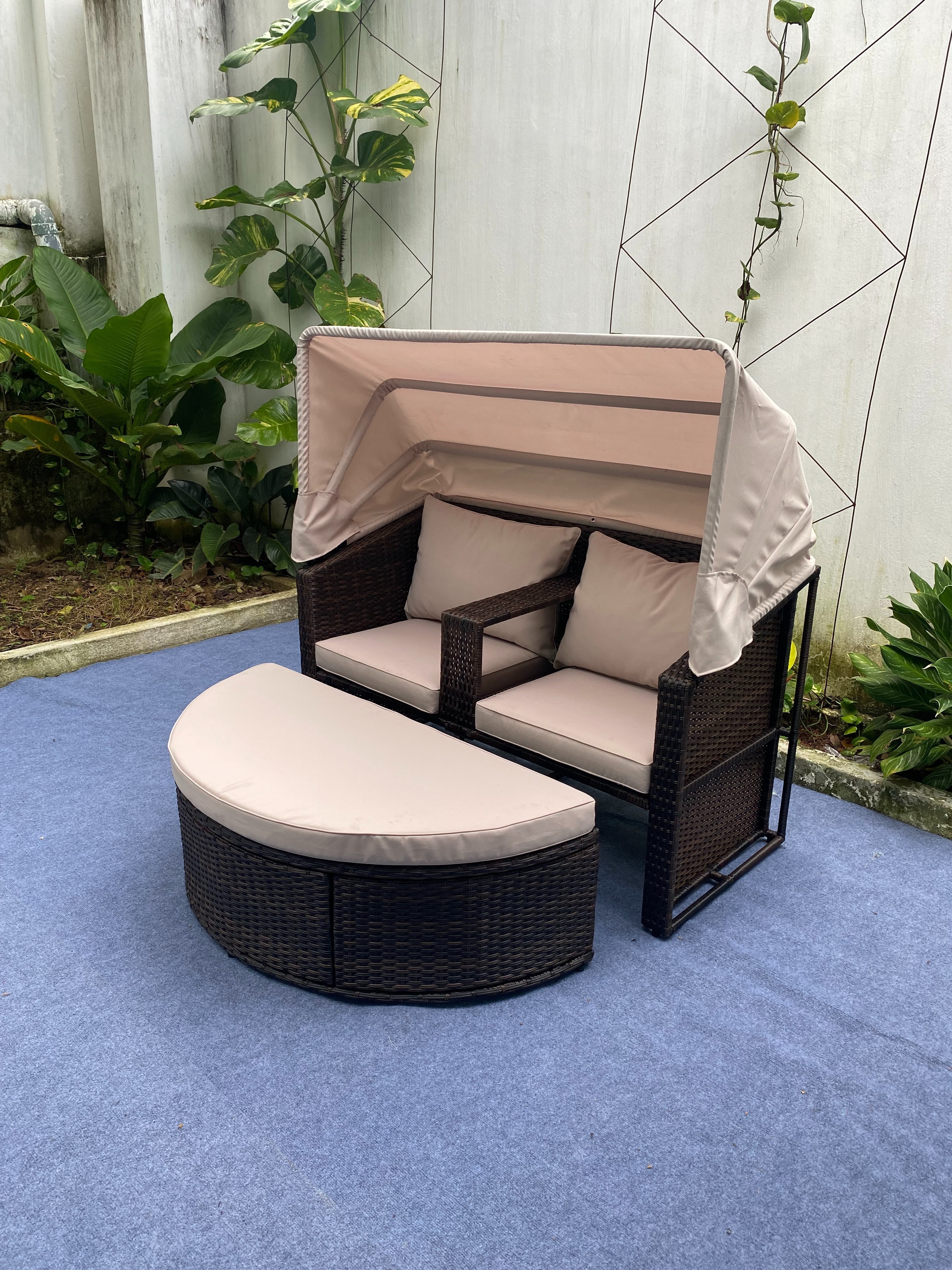 Best choice Outdoor Sofa Rattan Wicker Patio Garden Sofa Set Furniture Waterproof Frame made in Vietnam