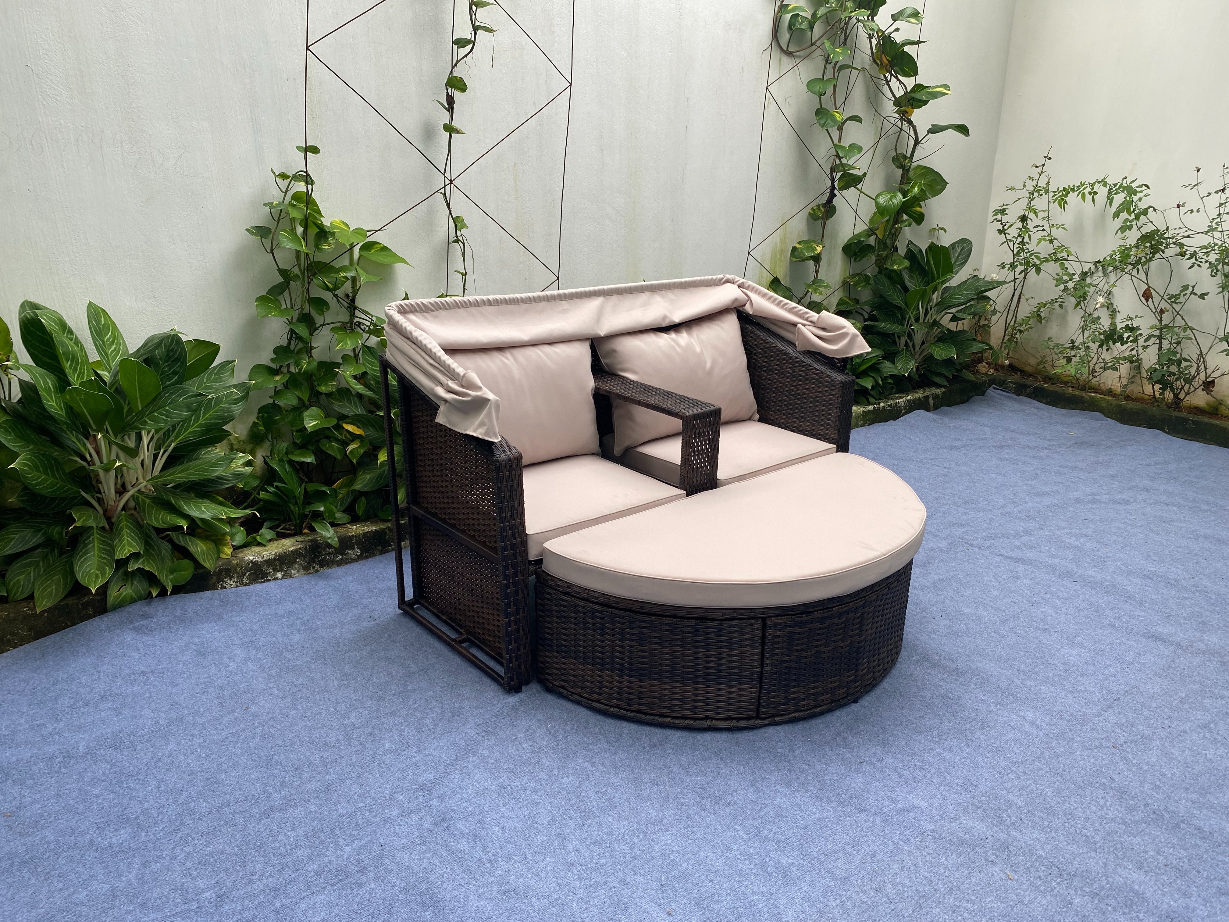 Best choice Outdoor Sofa Rattan Wicker Patio Garden Sofa Set Furniture Waterproof Frame made in Vietnam