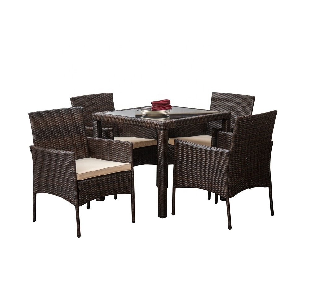 Best Choice 5-Piece Wicker Patio Dining Table Furniture Set for Backyard, Porch, Garden, Poolside, Modern Design made in VIETNAM