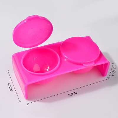 Double Lips Plastic Nail Dappen Dish for Mixing Acrylic Liquid and Acrylic Powder Nail Art Tools