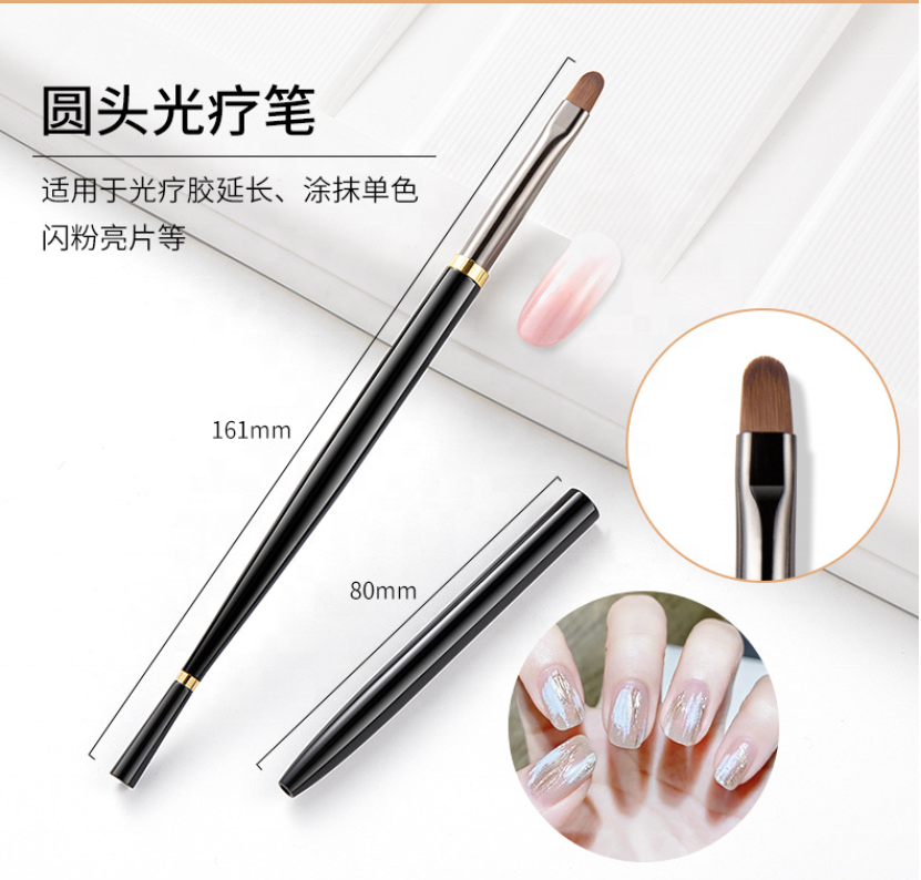 3pcs/set Nail Liner Painting Pen Metal Handle Brush Nail Gel Painting Brush Multiple Function Nail Brush Set