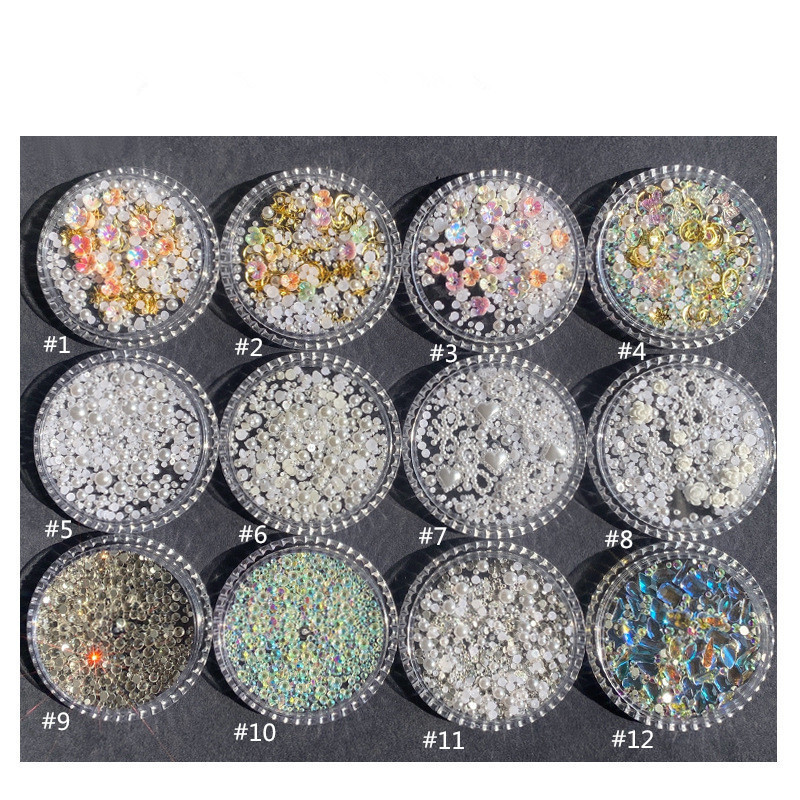 Nail Art Mixed AB Rhinestones Cammellia Flower Cherry Blossom Nail Accessories 3D Nail Charms