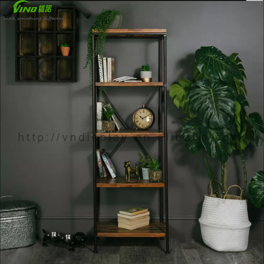 Tall Slim Industrial Shelving Unit 4 Shelf Retail Display Stand Large Storage Display Shelving