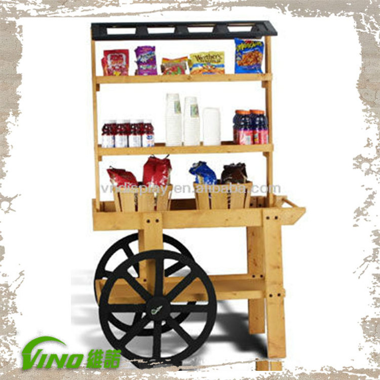 Wood Food Cart,outdoor food cart,rolling food cart